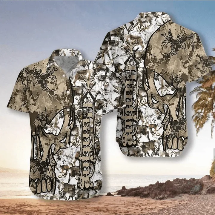 Skull 3D All printed black Hawaii Shirt, Perfect Hawaiian Shirt For Skull Lover, Hawaiian shirt for men
