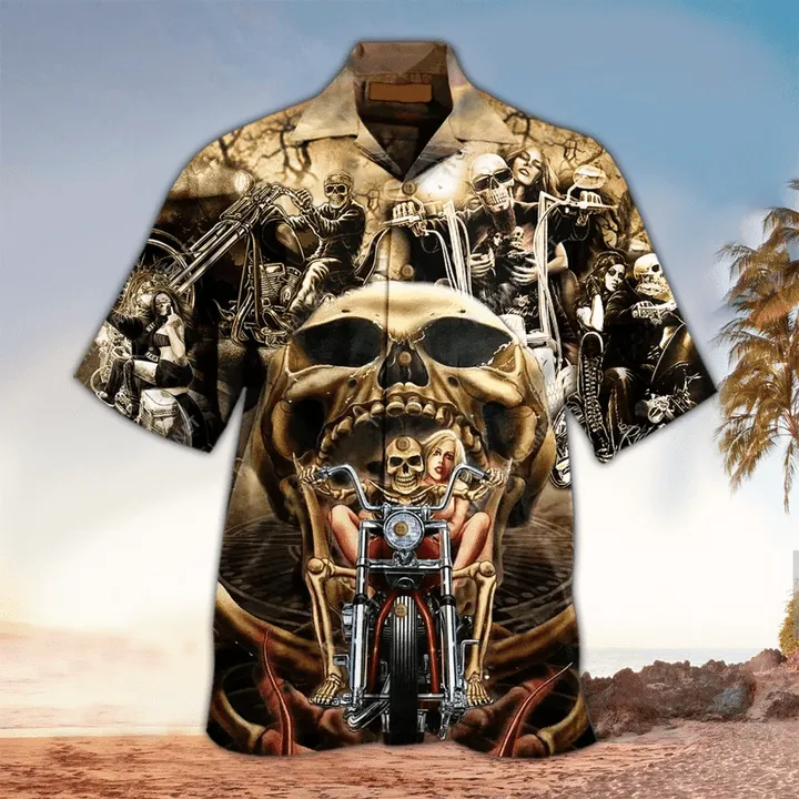 Skull 3D All printed black Hawaii Shirt, Perfect Hawaiian Shirt For Skull Lover, Hawaiian shirt for men