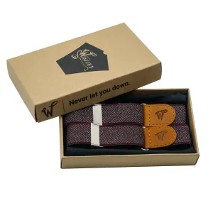 Sleeve Garters Herringbone Burgundy No. S5114