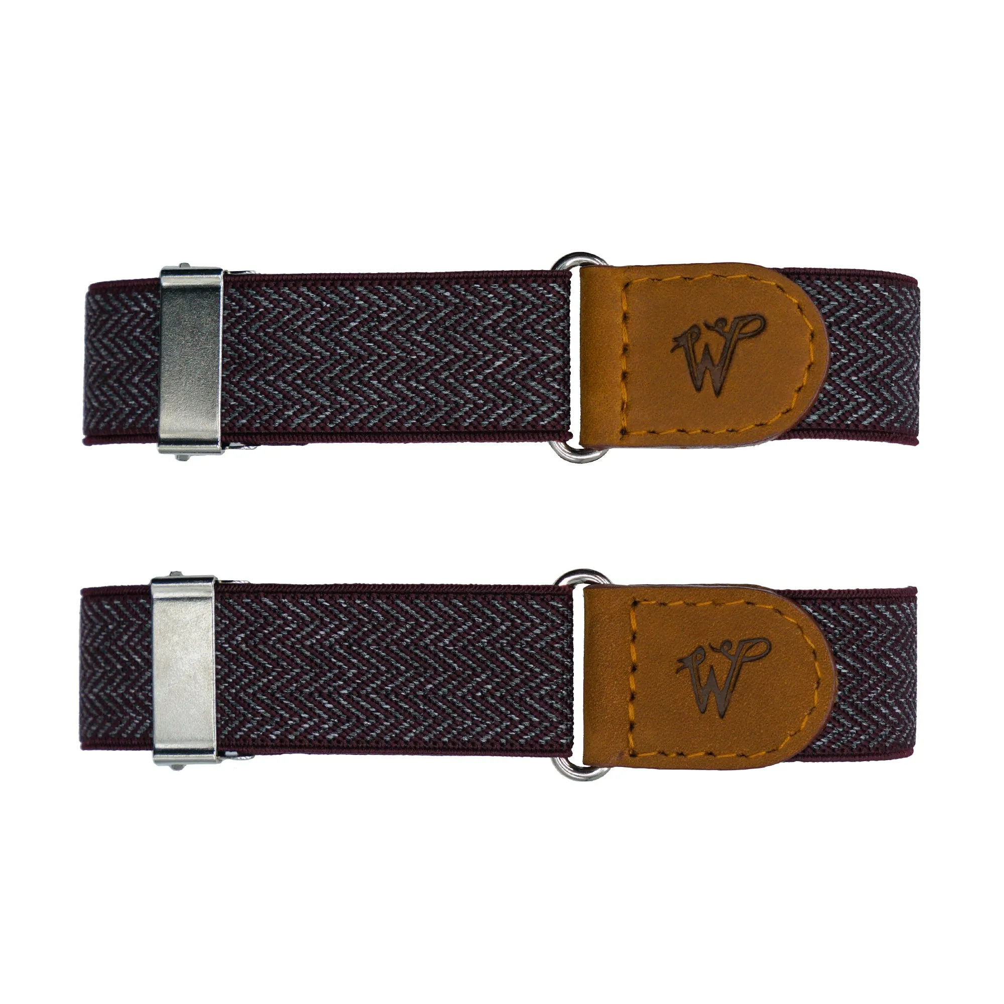 Sleeve Garters Herringbone Burgundy No. S5114
