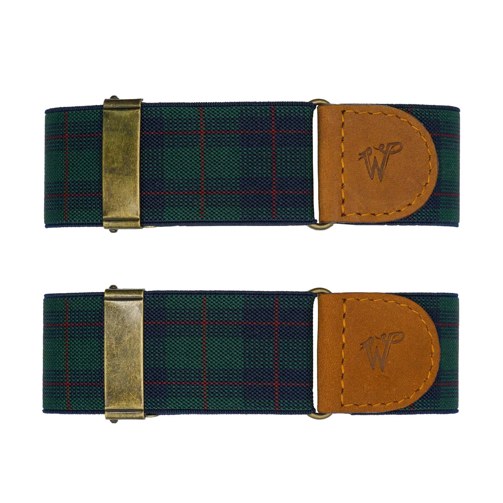 Sleeve Garters Tartan Green-Navy-Red No. S5411