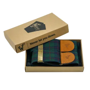Sleeve Garters Tartan Green-Navy-Red No. S5411