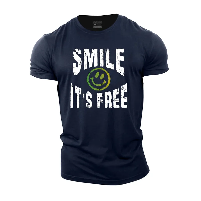 Smile It's Free Print Men's Workout T-shirts