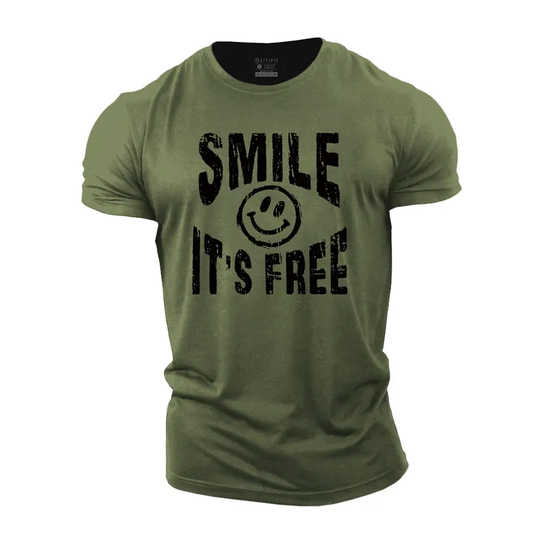 Smile It's Free Print Men's Workout T-shirts