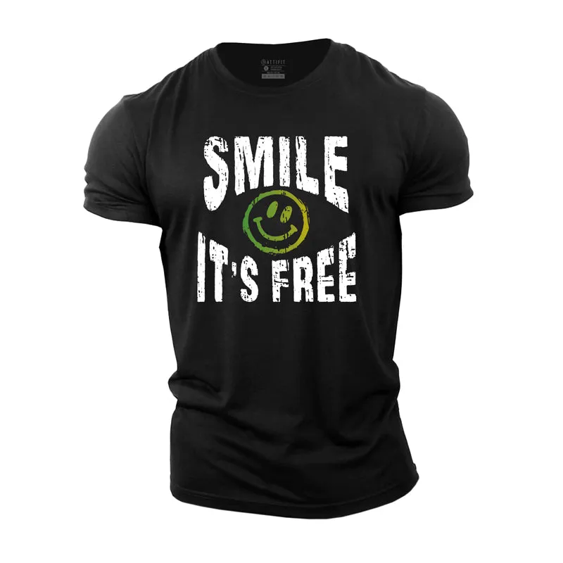 Smile It's Free Print Men's Workout T-shirts