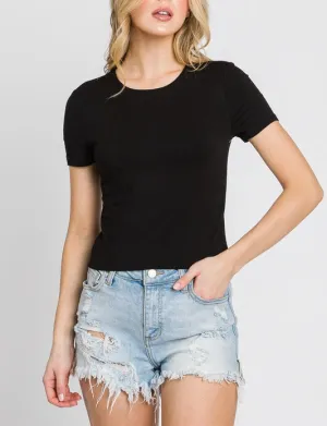 Solara Short Sleeve Basic Crop Top (Assorted Colors)