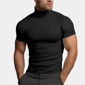 Solid Casual Turtle Neck T-Shirt - Cross & Crown