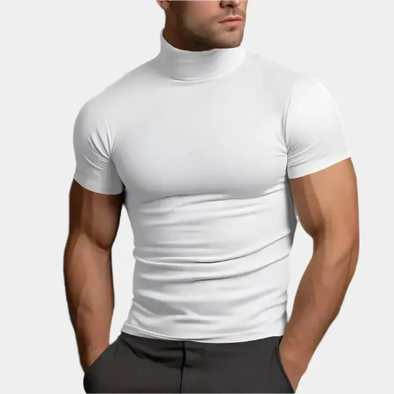 Solid Casual Turtle Neck T-Shirt - Cross & Crown