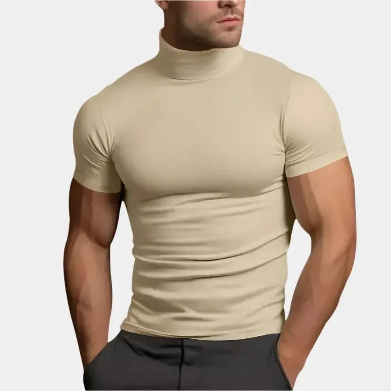 Solid Casual Turtle Neck T-Shirt - Cross & Crown