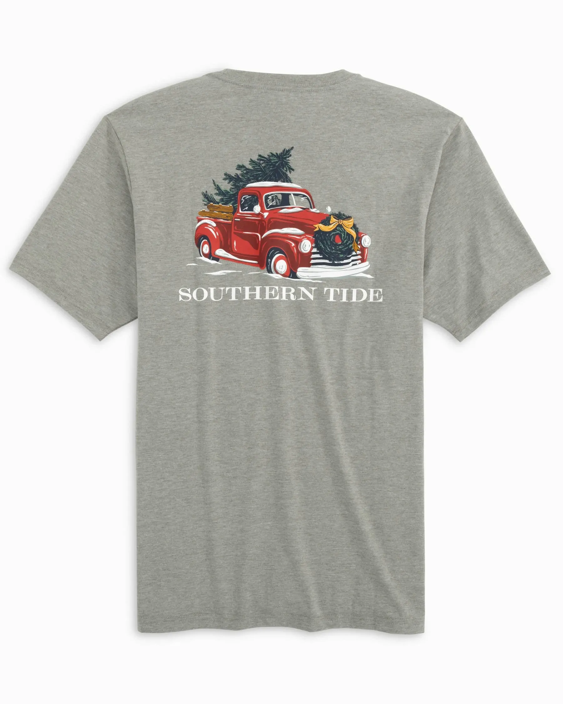 Southern Tide Men's Snowy Truck T-Shirt / Heather Quarry