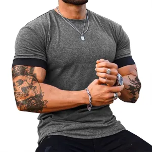 SPORTS FAKE TWO PIECES ACTIVE TEE