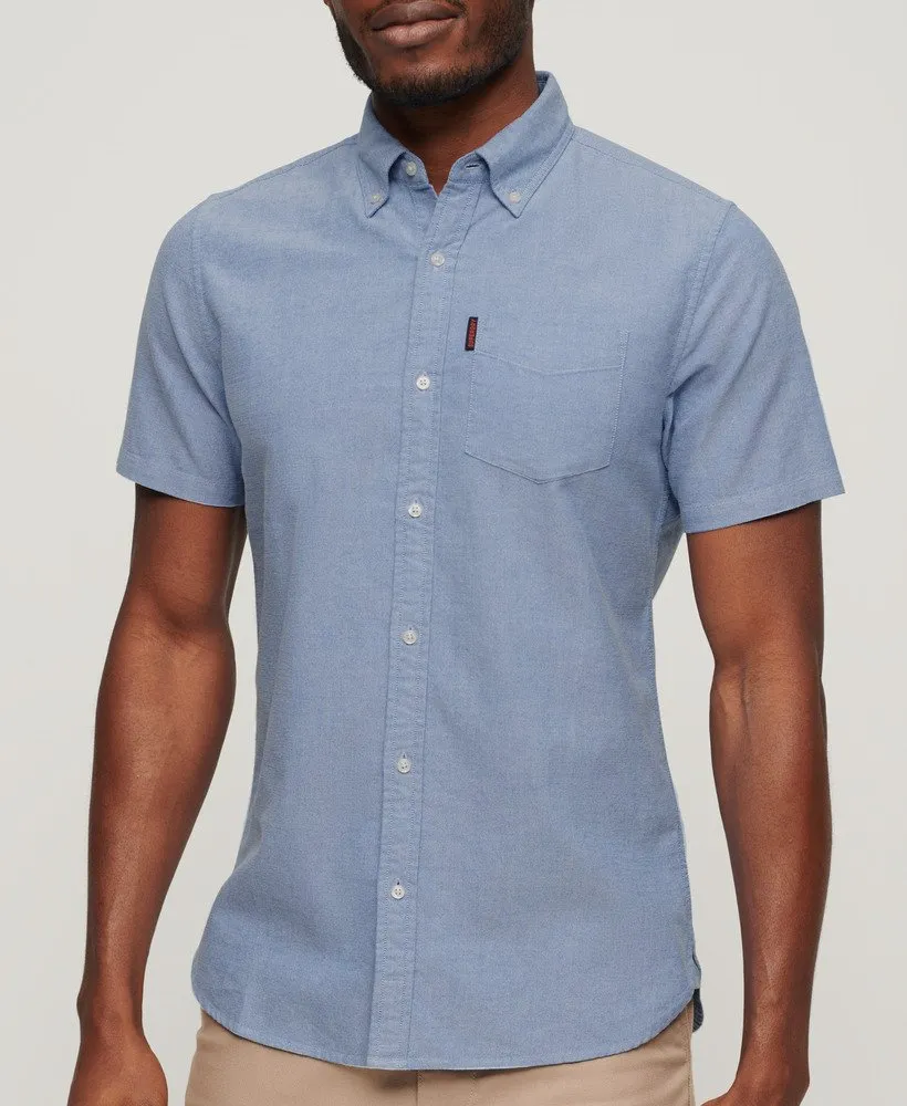 Superdry Vintage Oxford Short Sleeve Shirt - Classic Blue