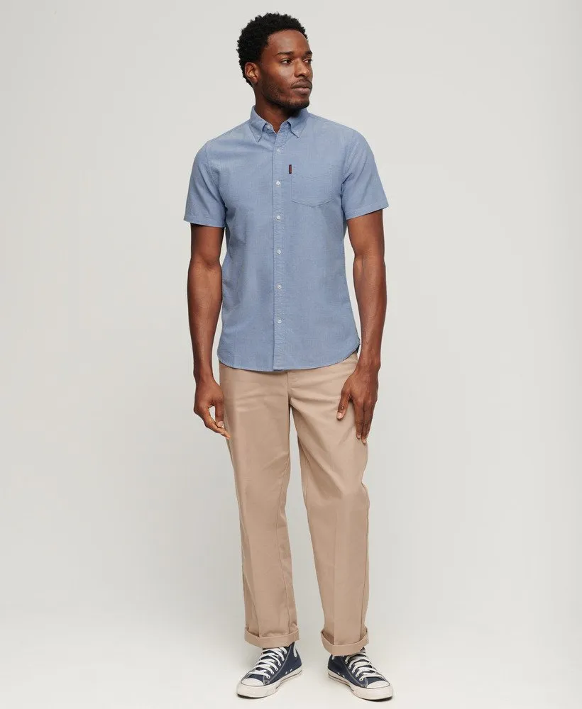 Superdry Vintage Oxford Short Sleeve Shirt - Classic Blue