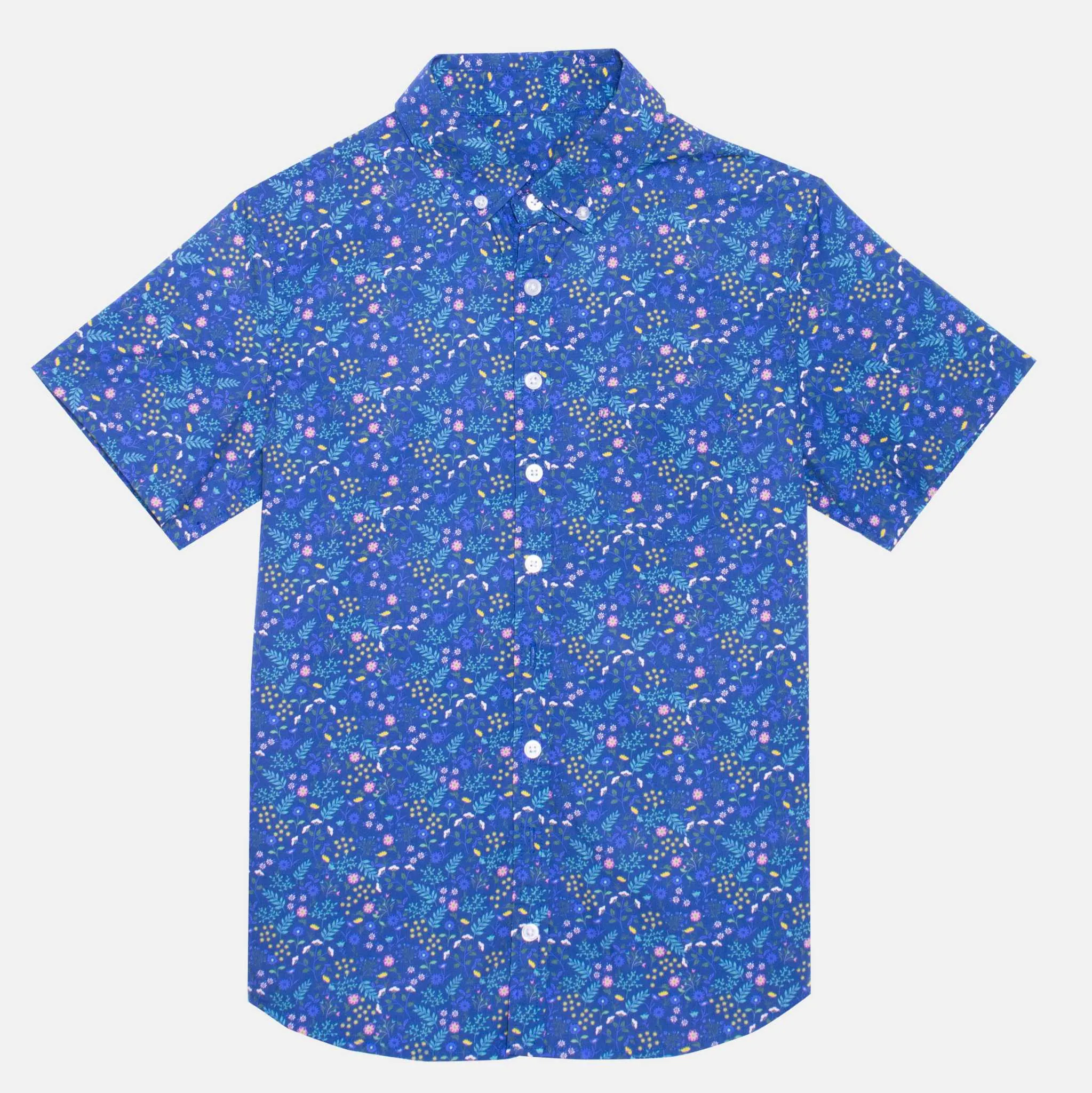 The Ray Blue Ditsy Short Sleeve Shirt