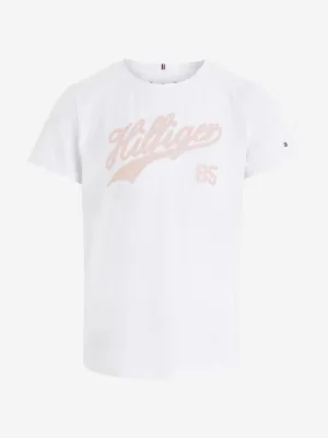 Tommy Hilfiger Girls Logo Script T-Shirt in White