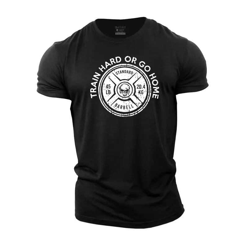 Train Hard Print Men's Workout T-shirts