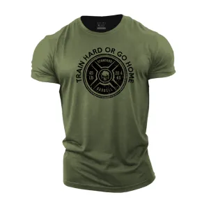 Train Hard Print Men's Workout T-shirts
