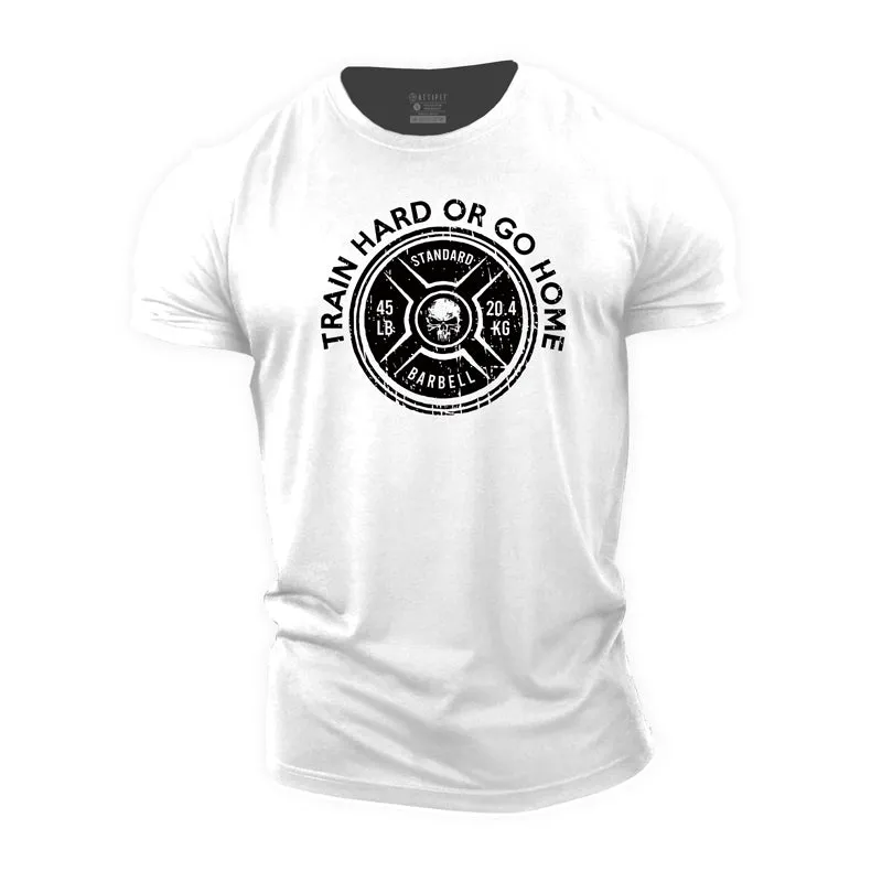 Train Hard Print Men's Workout T-shirts