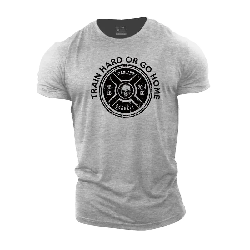 Train Hard Print Men's Workout T-shirts