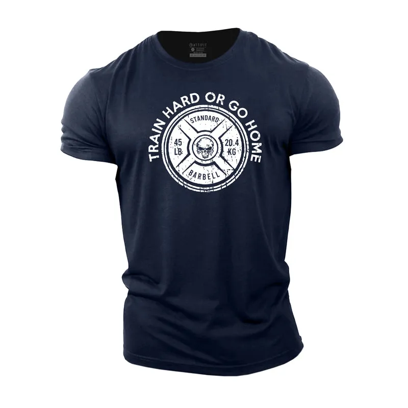Train Hard Print Men's Workout T-shirts