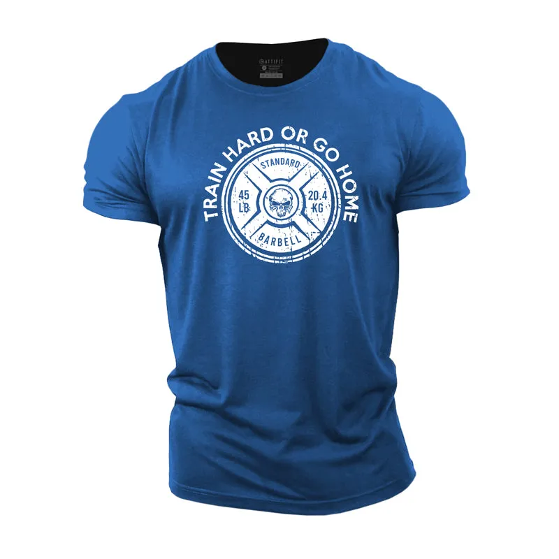 Train Hard Print Men's Workout T-shirts