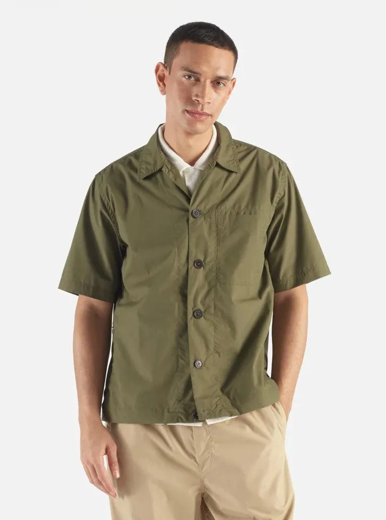Universal Works - Tech Overshirt In Olive Recycled Poly Tech