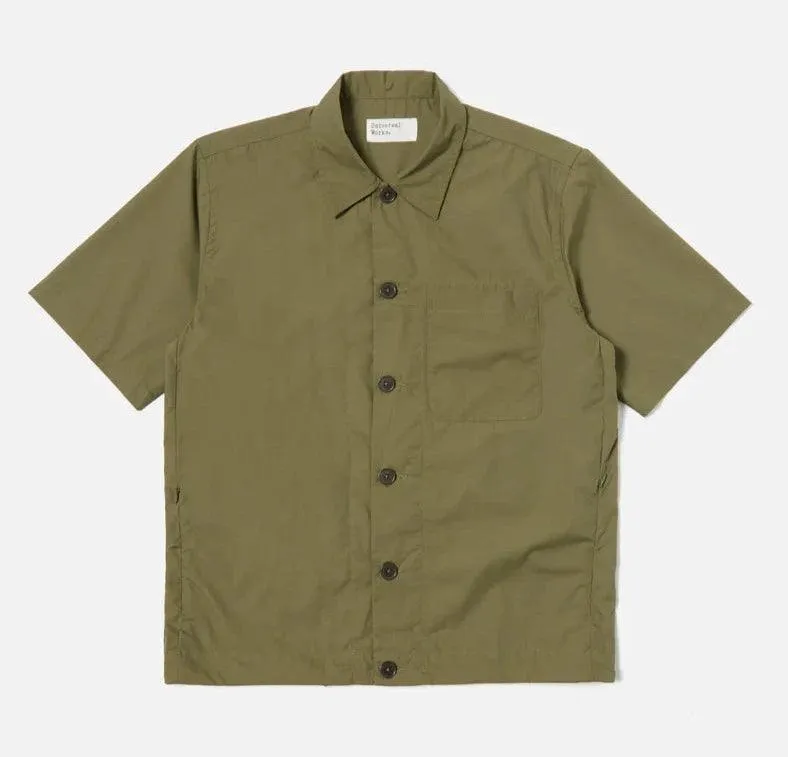 Universal Works - Tech Overshirt In Olive Recycled Poly Tech