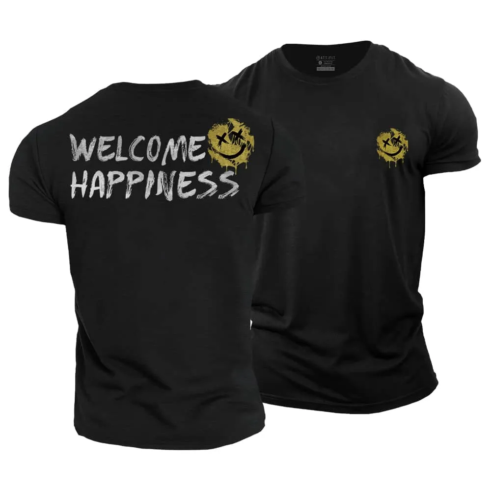 Welcome Happiness Cotton T-Shirt