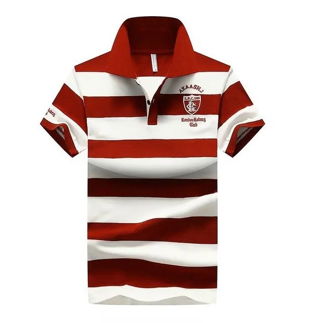 West Louis Summer Breathable Striped Polo