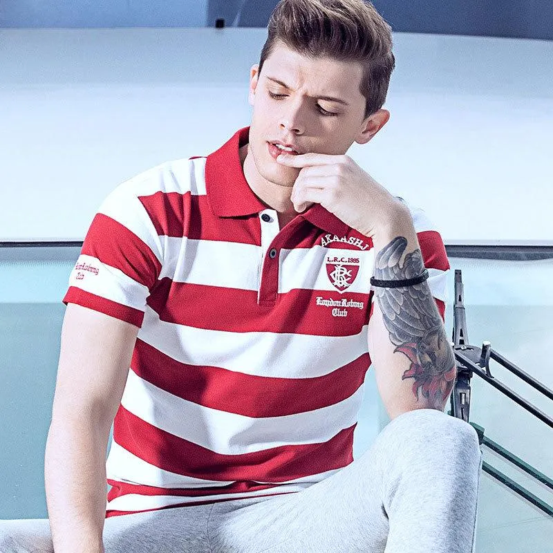 West Louis Summer Breathable Striped Polo