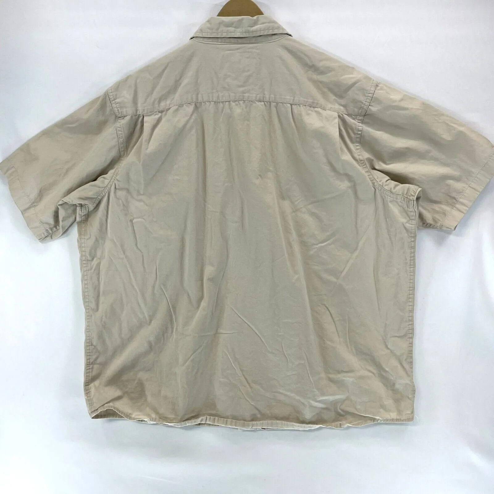 Wrangler Men's Button Up Shirt Lightweight Western Workwear Beige Size 2XL