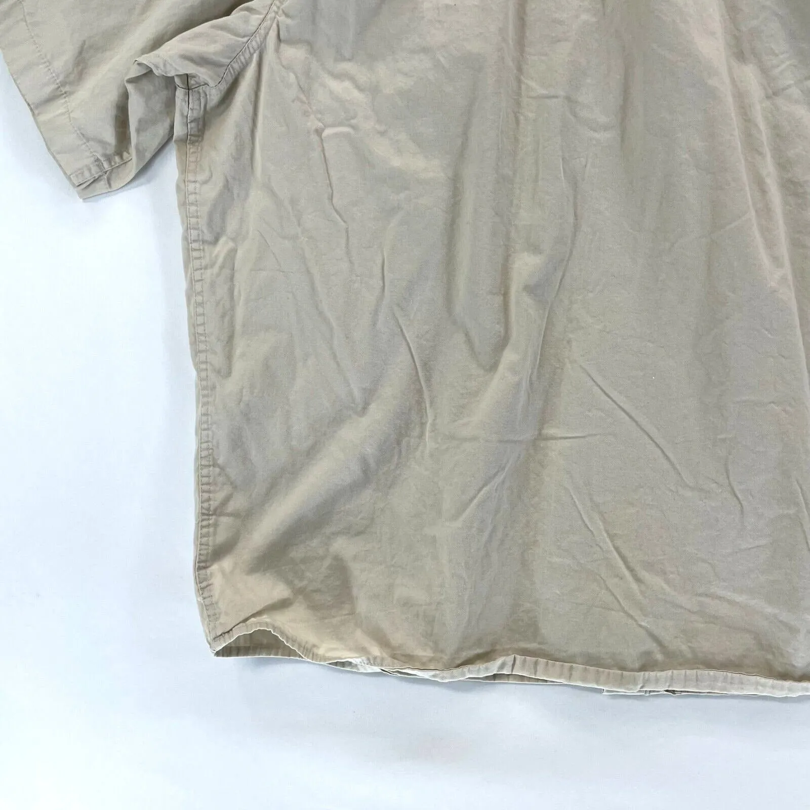 Wrangler Men's Button Up Shirt Lightweight Western Workwear Beige Size 2XL
