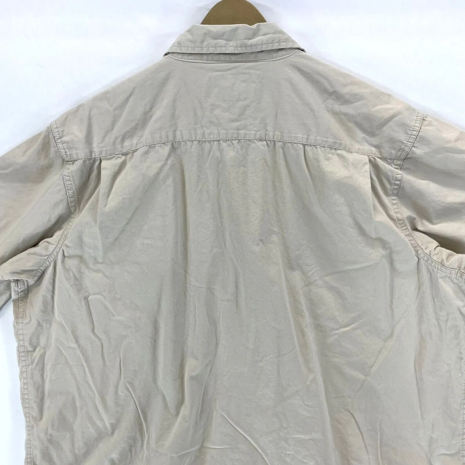 Wrangler Men's Button Up Shirt Lightweight Western Workwear Beige Size 2XL