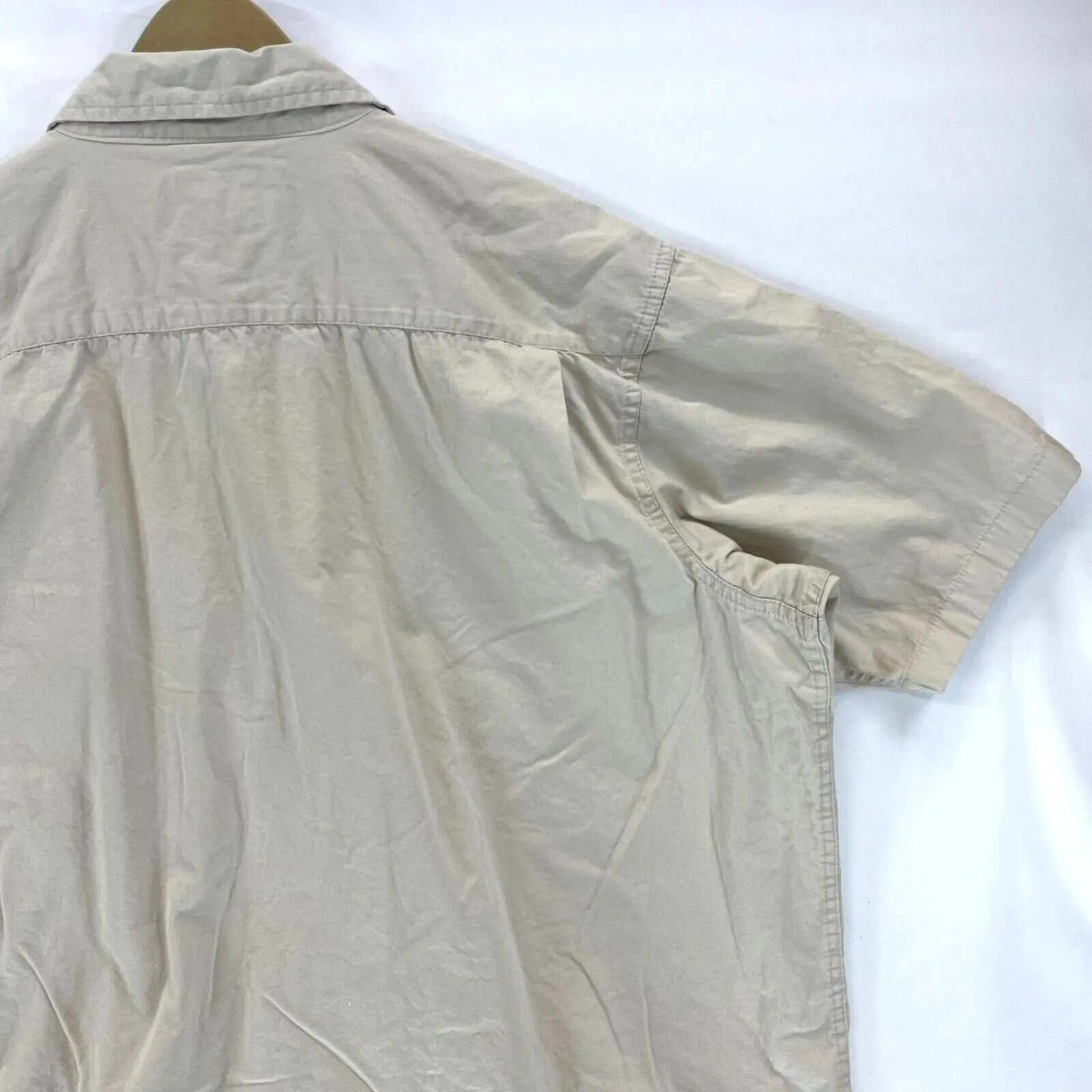 Wrangler Men's Button Up Shirt Lightweight Western Workwear Beige Size 2XL