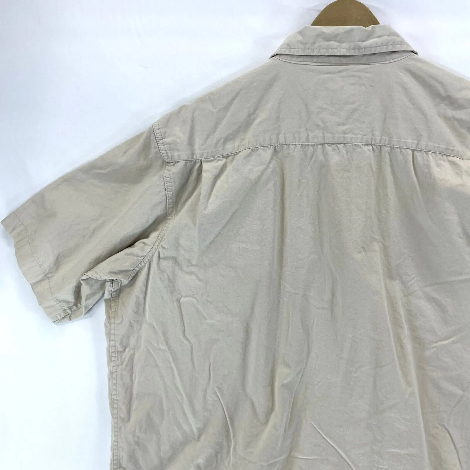 Wrangler Men's Button Up Shirt Lightweight Western Workwear Beige Size 2XL