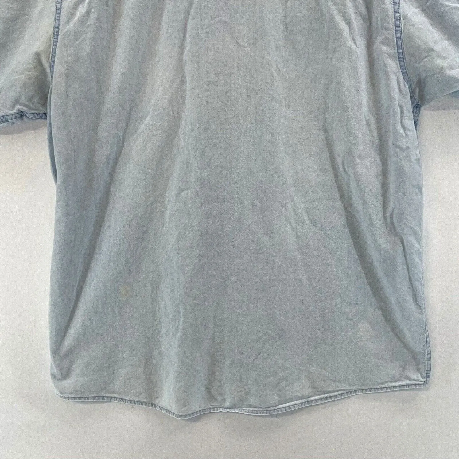 Wrangler Men's Denim Button Up Shirt Distressed  Size L