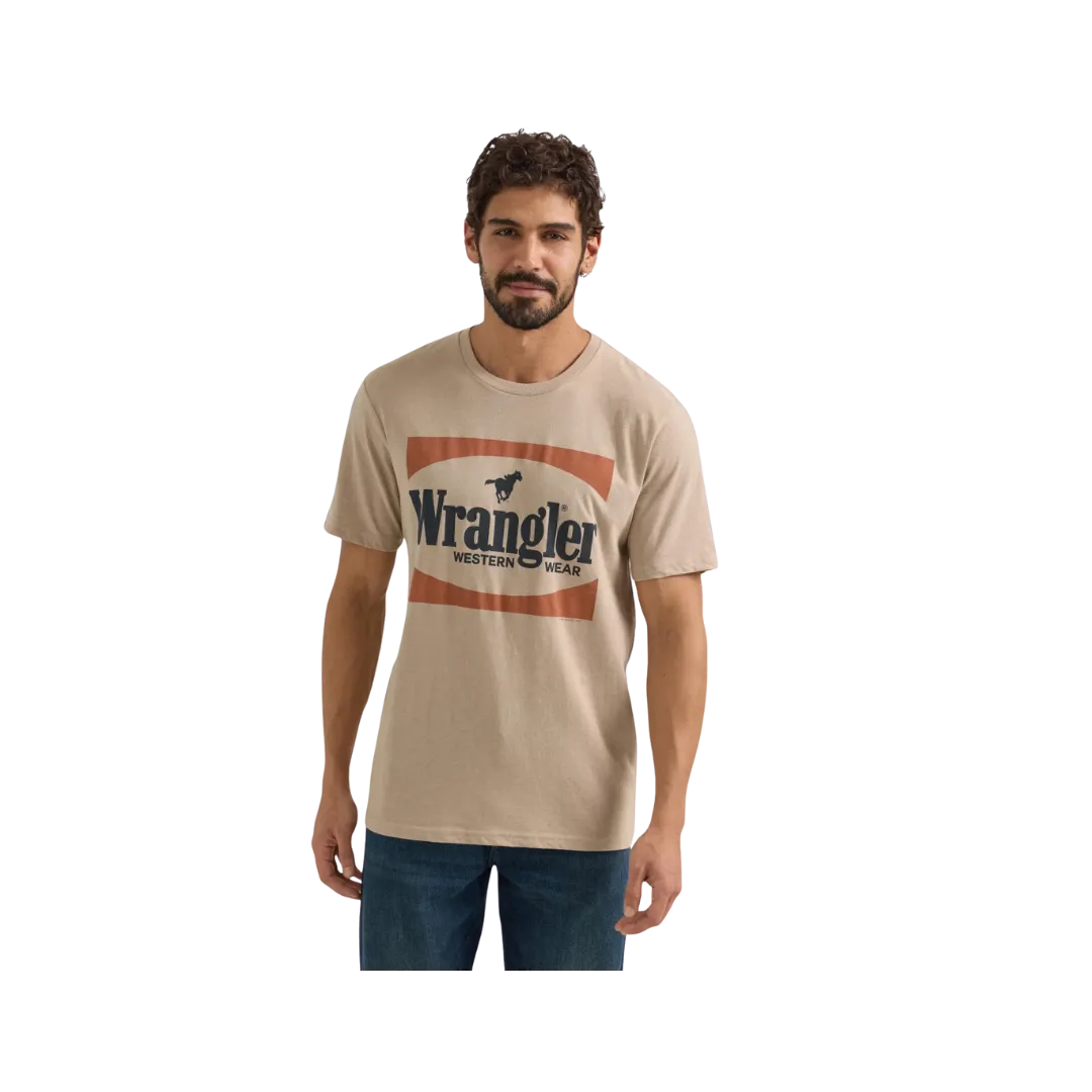 Wrangler Men's Western Graphic Tan Heather T Shirt